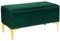 LORDLY Sitzbank with Stauraum CANETTI BL 81x42cm – Sitztruhe, Aufbewahrungsbox, Polsterbank with Samtbezug für Wohnzimmer, Schlafzimmer, Diele (Grün Velour, Goldene Beine)