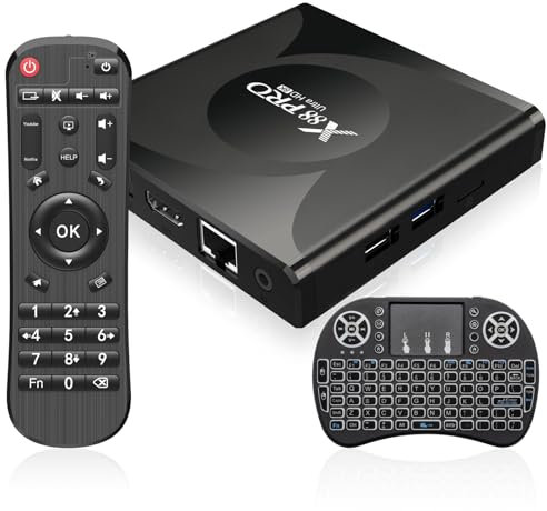 Boiter Android 13.0 TV, Android TV Box RK3528 Quad-Core Cortex-A53 GPU Mali-450 2GB RAM 16GB ROM Supporto 8k UHD Dual Band 2.4G/5G WiFi 6 Bluetooth 5.0 USB 2.0/3.0, TV Box Android con Mini Tastiera