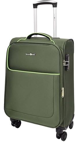 House Of Leather Valise légère et souple à quatre roues avec serrure TSA HL22, kaki, Cabin, Valise