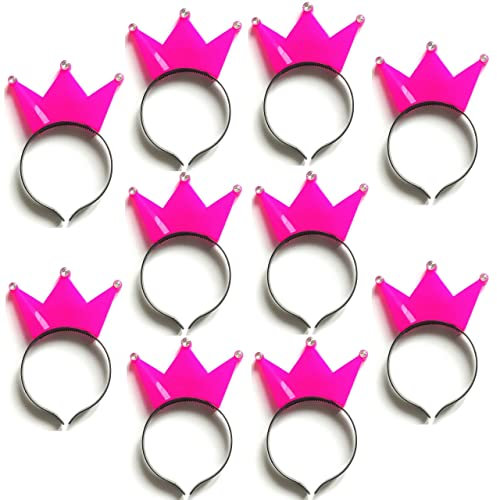 Partyknicklichter 10 LED Haarreifen mit Krone in PINK für Geburtstag, Events, Konzert, Roland Kaiser