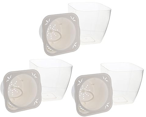 TINEASUR Maceta Riego Automático para Suculentas y Plantas De Interior, Juego De 3 Piezas Transparente, Maceta De Plástico Autorriego para Decoración del Hogar y Jardín