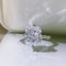 MHGSQUISW 925 Sterling Silber 8 * 10mm Carbon Diamon Ice Flower Cut Ringe Für Frauen Funkelnde Hochzeit