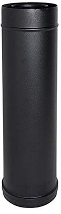 Tuyau de cheminée coaxial élément droit noir D. 80/125 0,25 m CE en acier 316 pour poêle à granulés Made in Italy UNI 1856/2