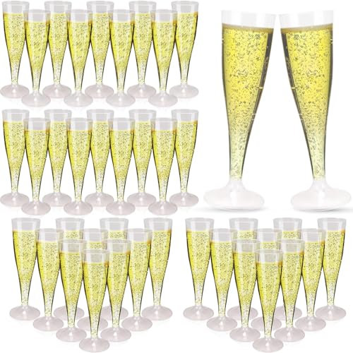 EOGRFW Bicchieri da spumante in plastica, 50 pezzi (trasparente)