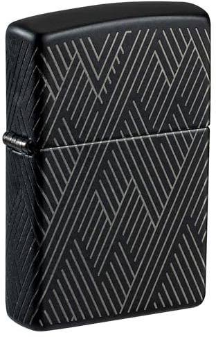 Zippo Lighter, Metal, Black Matte with Chrome, One Size
