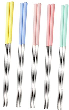 Palillos personalizados, palillos japoneses, 5 pares de palillos de acero inoxidable, palillos chinos grabados, palillos chinos de metal, palillos chinos for el hogar, cubiertos for acampar