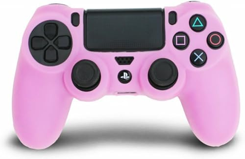 Custodia morbida in gel per controller PS4, antiscivolo, in gomma siliconica, custodia protettiva per PlayStation 4 (rosa)