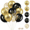 30 Stück Luftballons 30.Geburtstag Deko - Luftballons Schwarz Gold Deko für Mann Frau - Latex Druck Ballons, Konfetti Luftballons für Birthday Party Geburtstagsdeko (Schwarz Gold, 30)