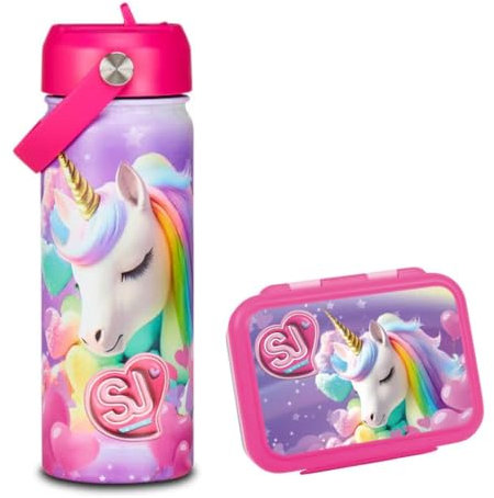 Seven SJ Borraccia Termica e Porta Merenda, Acciaio Inox (Unicorno)