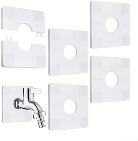 HanOaki 5 Stück Wandflanschabdeckung 32 mm Kanalabdeckung Weiß ABS Rohr Wandabdeckung für Küche Badezimmer Abwasser Vent Klimaanlage Loch Dekoration