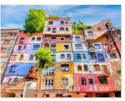 Hundertwasserhaus in Wien, Österreich，Papier Puzzle 1000 Teile Spielzeug Für Erwachsene Dekompressionsspiel（50x70cm）-A18