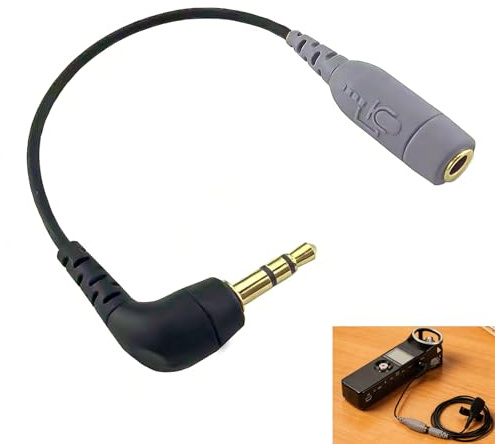 Dbaemu TRRS to TRS Adapter, 3.5mm TRRS to TRS Microphone Cable, Shielded 3.5mm Female to Male Audio Adaptor for Connecting Microphones to Cameras Audio Recorders DSLR Camcorder Gold Plated Contacts