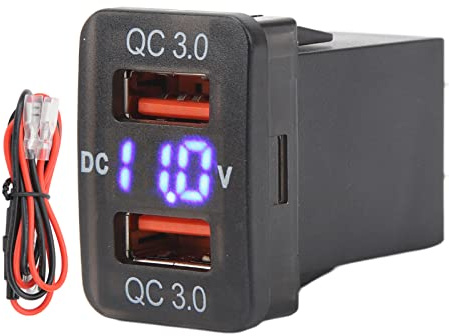 Tbest USB Socket Dual USB Charging Outlet 12V 24V Power Adapter Quick Charge 3.0 with LED Indicator for Fortuner (1.3x0.88 Inch)