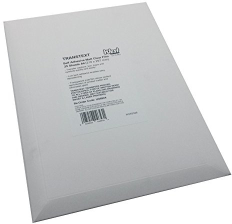 West Design 244110 Transtext Folie selbstklebend 25 Blatt A4 transparent