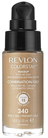 3 x Revlon Colorstay Pump 24HR Make Up SPF15 Comb/Oily Skin 30ml - Early Tan