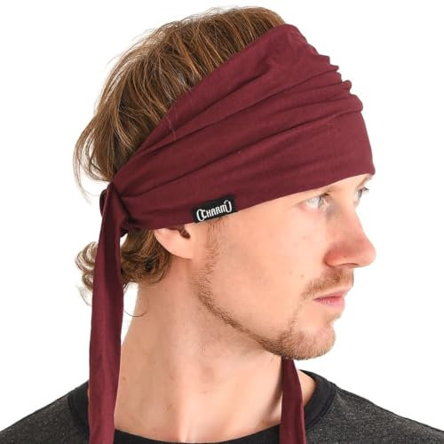 Stirnband Herren Bandana Kopftuch, Haarband Damen Wickeln Lange Dekorative Bänder, Schweißbänder Japanische Mode, Zubehör Für Pirat Ninja Weinrot