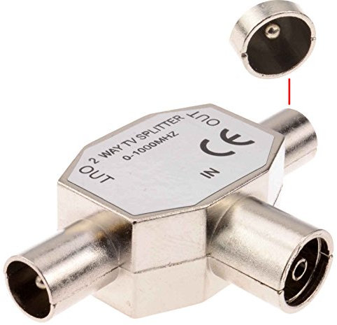 kenable 2 Manera RF TV TDT Pousser Estilo Coax Divisor 1 Entrada a 2 Salida