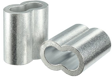 sourcing map 12mm 1/2 pouces en aluminium à Câble Câble Clip Boucle Manchons à sertir 4pcs