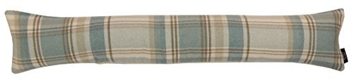 McAlister Textiles Heritage | Zugluftstopper mit Füllung im Tartan-Muster kariert 18cm x 90cm in hellem Blau | wachbarer Deko Windstopper Kissen für Fenster, Türen im Schottenkaro, Tweed