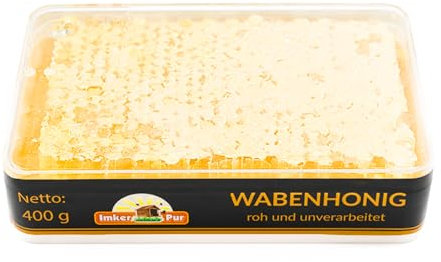 ImkerPur - Honigwabe in hocharomatischem Akazien-Honig, 400 g, in hochwertiger Frischebox
