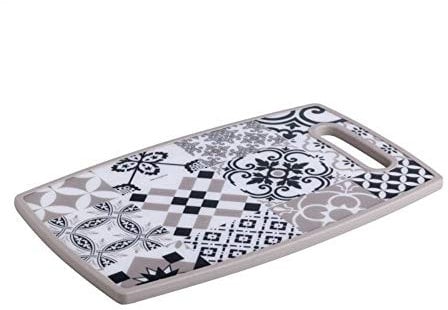 Brandani 53189 Alhambra tagliere in PP con nero in acciaio INOX, coltello multiuso, multicolore
