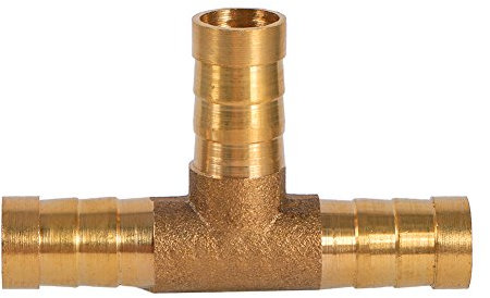 Conector de Manguera de Combustible de 3 vías en T Montaje de Manguera de Gasolina Adaptador de Manguera Junta de Sellado de Manguera de Carpintero de Latón (10 mm)