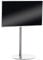 CLP Piedistallo TV Universale in Acciaio Inox O Nero Opaco I Stand Televisione Universale 32-65'' A Sospensione, Colore:Acciaio Inossidabile, Forma:Rotondo