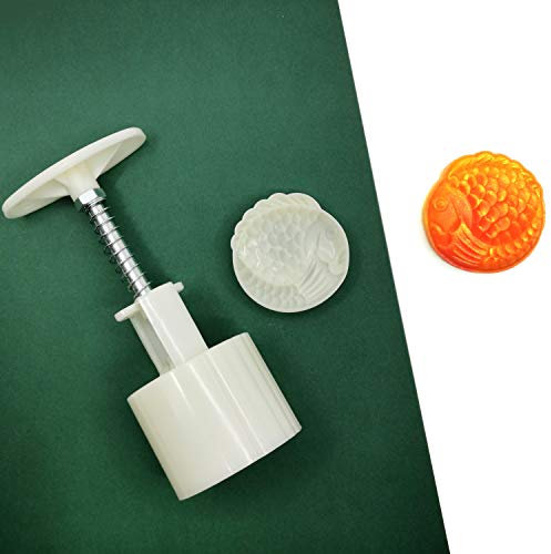Plätzchen Stempel Mond Kuchen Form Stempel, Plätzchen Presse Mitte Herbst Festival DIY Dekoration Presse Ausstecher Form Runde Plätzchen Ausstecher Set Fondant Kuchen Dekoration(Karpfen,Spezial)