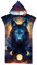 Treer Badeponcho Strandtuch Erwachsene, Handtuch mit Kapuze Poncho Strand Strandtücher Schnelltrockend Bademantel Badetuch Duschtücher für Herren Damen (75x110cm,Mond Wolf)