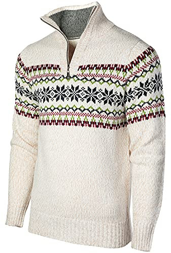 Superora Maglione da Uomo con Cerniera a Maniche Lunghe Stile Classico