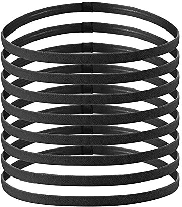 ZOCONE Sportiva Fasce per Capelli Sottile, 8 PCS Sportiva Fascia Capelli Sottile Sport Fascia Capelli Antiscivolo per Uomo e Donna,Ideale per Sport/Tennis/Yoga/Bicicletta/Fare Jogging Ecc Nero (8pz)