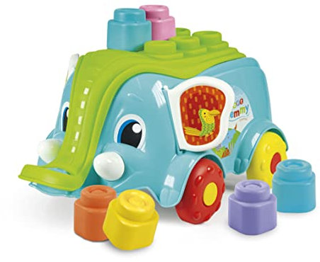 Clementoni Soft Clemmy Baby Elephant - Mit weichen Bausteinen für Babys & Kleinkinder ab 10 Monaten - Sensorik Spielzeug mit Bauklötzen 17697
