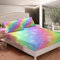 Homemissing Galaxis Bettlaken Set Glitter Regenbogen Streifen Dekor Spannbettlaken 140x200cm für Kinder Jungen Universum Sternenhimmel Spannbetttuch Bunte Funkeln Sterne Raum mit 1 Kissenbezügen 2St