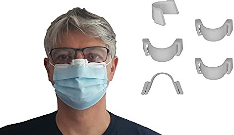 3DEFRANCE - 5 pince nez blancs - Empêche la buée - Maintient le masque - Fabriqué en Auvergne - Biodégradable - Matériau souple de qualité supérieure