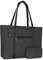 MOSISO USB Port Laptop Tote Bag for Women,Compatible with MacBook, 17-17.3 inch Notebook and Chromebook, Work Travel Business Computer Bag with Small Purse, Black