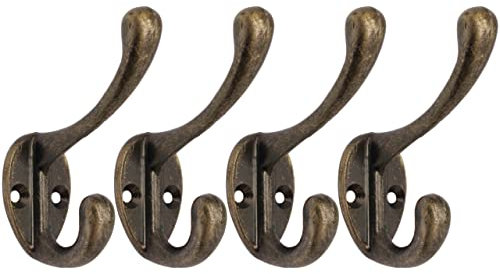 EAI Hat Coat & Robe Hook - Antique Brass - Pack of 4
