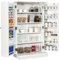 COSTWAY Alacena de Cocina con 2 Puertas, Aparador Cocina con 17 Compartimentos Interior y 6 Estantes Ajustables de 3 Niveles, Muebles de Salon de Madera con Diseño Antivuelco, 59 x 30,5 x 103 cm