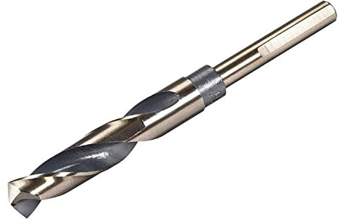 TOP-VIGOR Forets hélicoïdaux à tige réduite de 18 mm avec tige de 10 mm, forets de perçage en acier rapide 4341 pour acier inoxydable, alliage, métal, plastique, bois