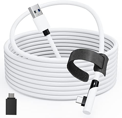 Tiergrade Cable de enlace 5M compatible con Meta Quest 3/Quest 2/Pro, PICO4/Pro, cable de PC con transferencia de datos de 5 Gbps, USB 3.0 a cable de tipo para auriculares VR y PC para juegos