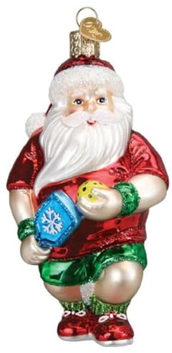 Old World Christmas Pickleball Santa Glass Blown Ornamnet for Christmas Tree