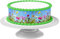 Tortenband Blumenwiese 1 essbar - 4 Stück á 24cm x 5cm passend für Torten bis 30 cm zum mitessen - kreative Dekoration für Torten