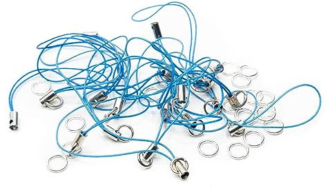 Miniblings 25x Handyanhänger Handyschmuck Schmuckzubehör Anhänger Basteln silber blau 50mm