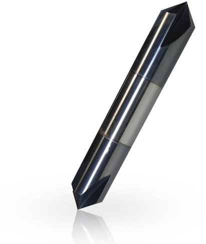Lzcdelyxiao 1/2 Chamfer Mill Solid Carbide End Mill,1/2 Cutting Diameter, 3 Overall Length, 4 Flute, 90° Chamfer Angle, Chamfer Mill, Double End,AlTiN Coated,for Medium Hardness Materials