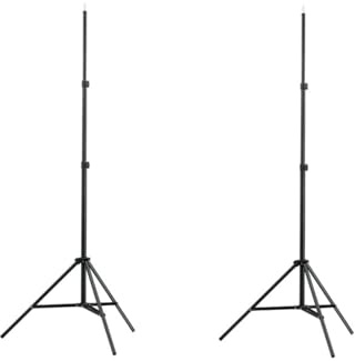 Homgoday Aluminium Lampenstativ 2er Set 78-210 cm Schwarz für Lampen Stroboskope Kameras Model190026