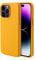 Synchro Leather Case for iPhone 15 Pro (2023) Compatible with MagSafe, Stylish Litchi Grain Cowhide Leather Phone Case with Protective Soft Lining 6.1 Inch (Yellow)