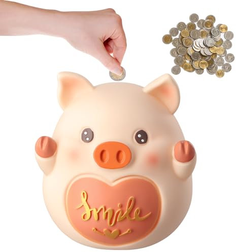 Tirelire Animaux, Tirelire Cochon Dinosaure Decorative, Tirelire Monnaie Billet Mignonne, Piggy Bank Cadeaux de Dessin Animé Tirelire pour Fille Garçon Amis Adultes DéCoration de Maison (A)
