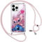 Handykette für Samsung Galaxy A15 5G Hülle mit Band, Glitzer Treibsand Handyhülle mit Kordel zum Umhängen Stoßfest TPU Schutzhülle Handyhülle mit Niedliche Stitch Anime-Muster für Samsung A15 5G,02