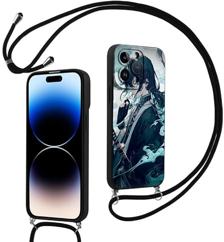 LunarDrift Lanyard Handyhülle für iPhone 11 Hülle 6.1 Zoll, Anime Kimetsu No Yaiba Muichirou Manga Junge Muster mit Band zum Umhängen Kette Schutzhülle Bumper Stoßfest Dünn Case, 08