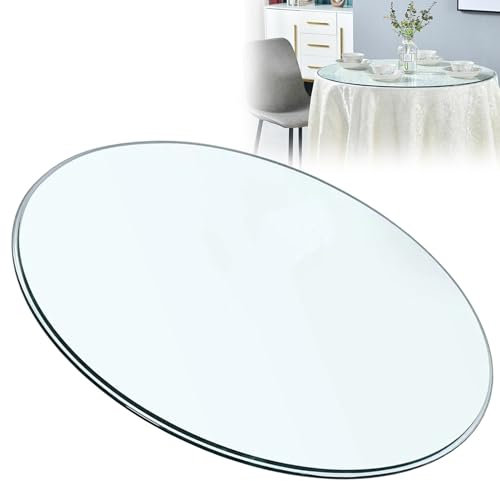 SAGIDAR Runde Tischplatte Aus Gehärtetem Transparent Glass, 50CM 75CM 88CM 100CM Rund Tischplatte Glasplatte, Tischplatte Wetterfest Rund, Glatt Und Unversehrt, Servierplatte Aus Gehärtetem Glass