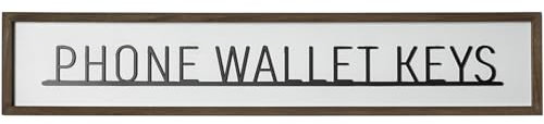 3D Phone Wallet Keys Framed Plaque - Fun Novelty Decor for Hallway, Quick and Easy to Hang, hallway decor, novelty home decor, quick hang plaque, wood-effect frame, home essentials reminder
